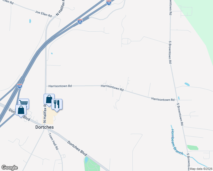 map of restaurants, bars, coffee shops, grocery stores, and more near 4999 Harrisontown Road in Rocky Mount