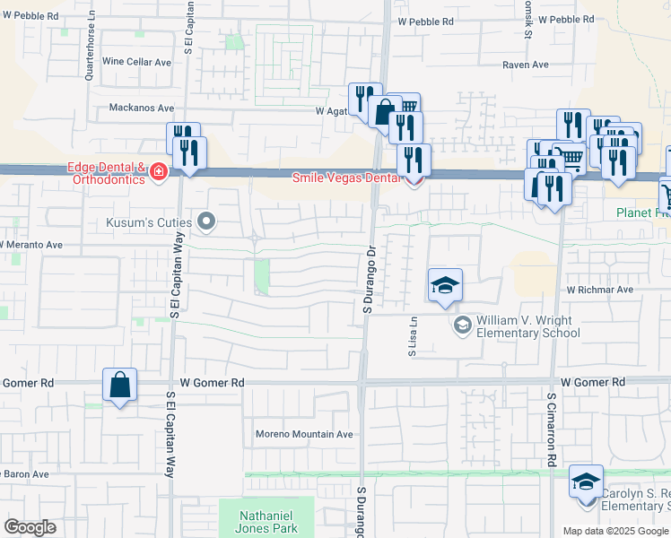 map of restaurants, bars, coffee shops, grocery stores, and more near 8679 Horizon Wind Avenue in Las Vegas