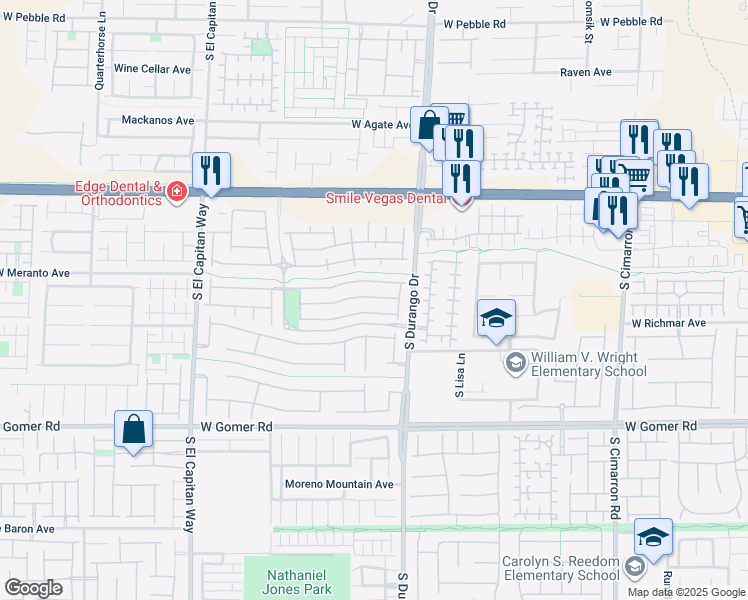 map of restaurants, bars, coffee shops, grocery stores, and more near 8679 Horizon Wind Avenue in Las Vegas