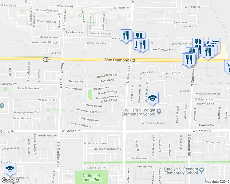 map of restaurants, bars, coffee shops, grocery stores, and more near 8669 Horizon Wind Avenue in Las Vegas