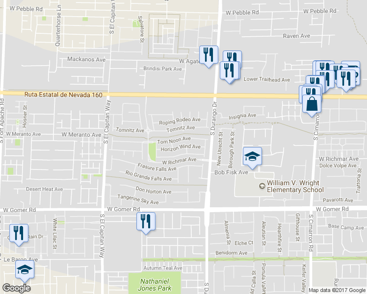 map of restaurants, bars, coffee shops, grocery stores, and more near 8749 Horizon Wind Avenue in Las Vegas