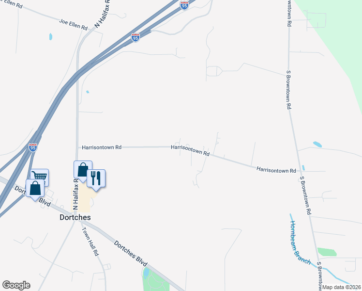 map of restaurants, bars, coffee shops, grocery stores, and more near 4999 Harrisontown Road in Rocky Mount