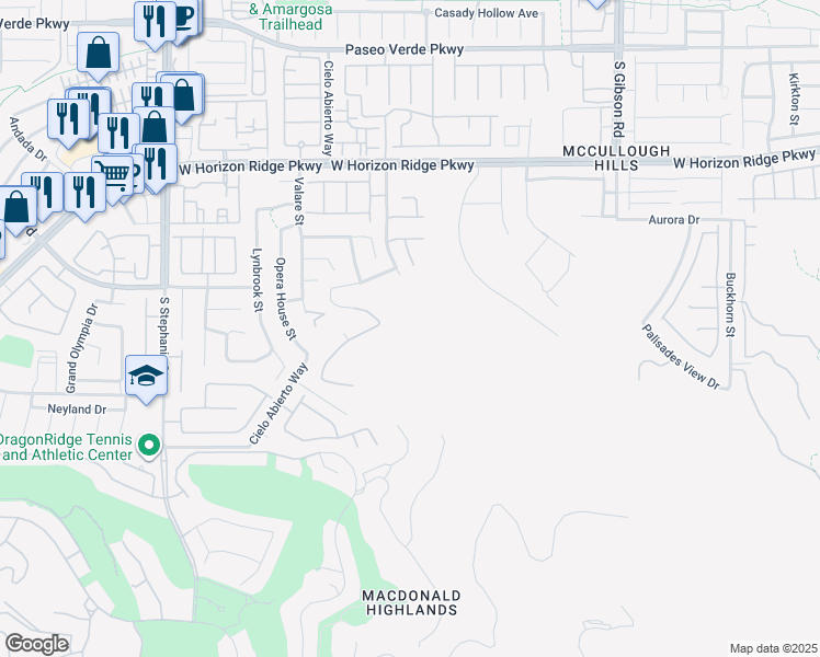 map of restaurants, bars, coffee shops, grocery stores, and more near 1188 Royal Tesla Court in Henderson