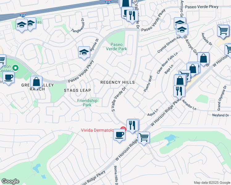 map of restaurants, bars, coffee shops, grocery stores, and more near 1851 Desert Forest Way in Henderson
