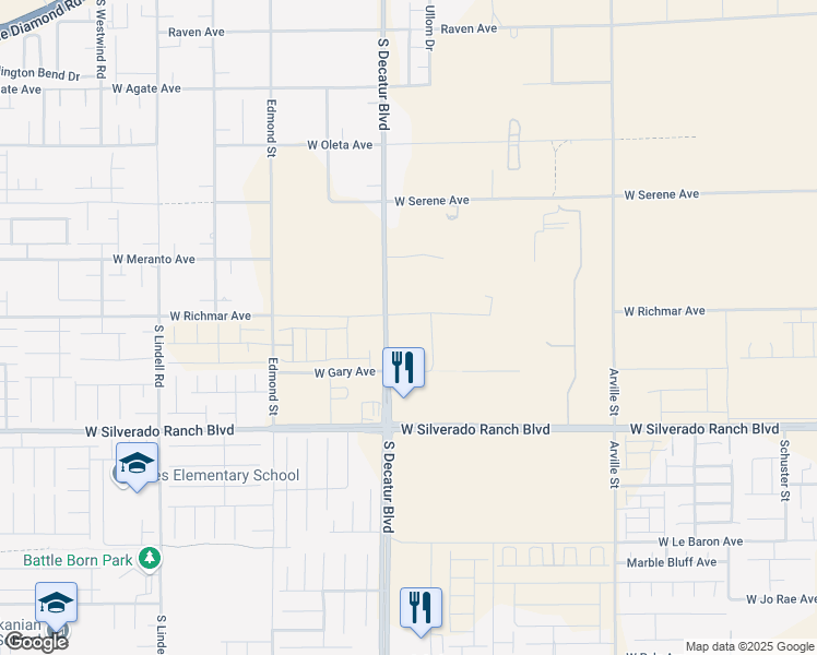 map of restaurants, bars, coffee shops, grocery stores, and more near 4813 West Richmar Avenue in Las Vegas