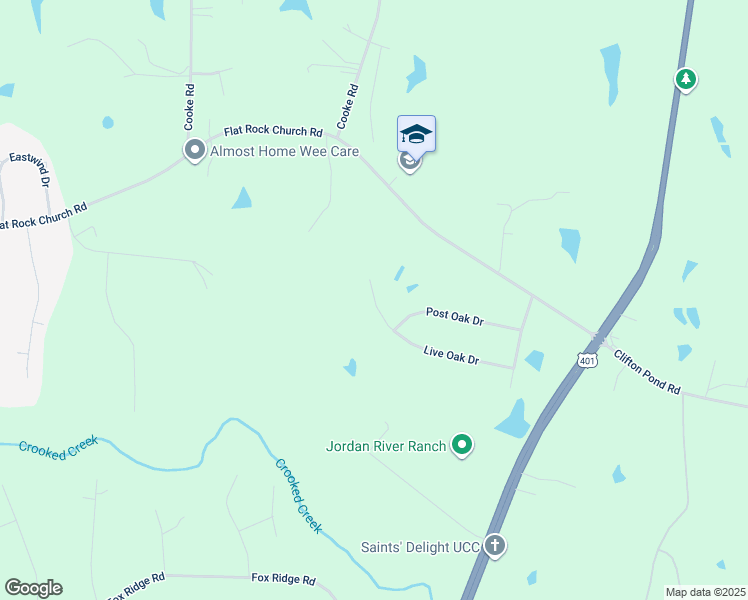 map of restaurants, bars, coffee shops, grocery stores, and more near 185 Live Oak Drive in Louisburg