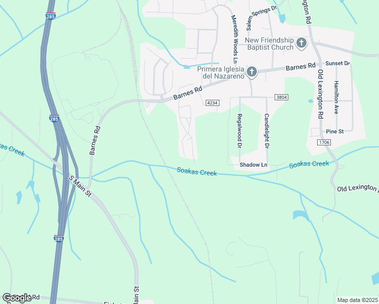 map of restaurants, bars, coffee shops, grocery stores, and more near 338 Barnes Road in Winston-Salem
