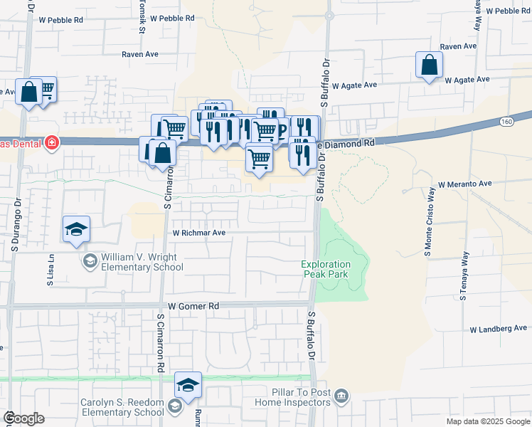 map of restaurants, bars, coffee shops, grocery stores, and more near 7941 Limestone Arch Avenue in Las Vegas