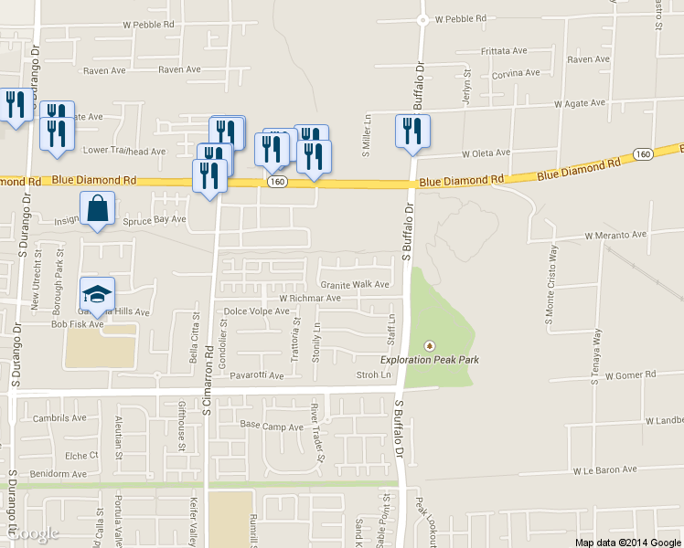 map of restaurants, bars, coffee shops, grocery stores, and more near 7941 Limestone Arch Avenue in Las Vegas