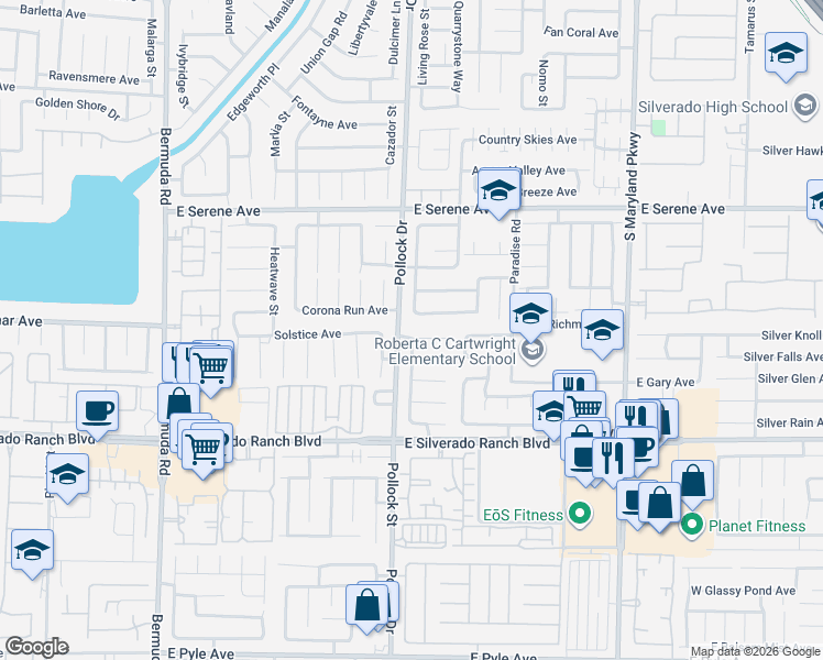 map of restaurants, bars, coffee shops, grocery stores, and more near 841 Sparkle Ray Avenue in Las Vegas