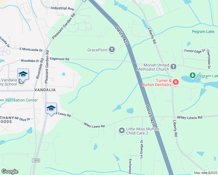 map of restaurants, bars, coffee shops, grocery stores, and more near 916 Edgemont Road in Greensboro
