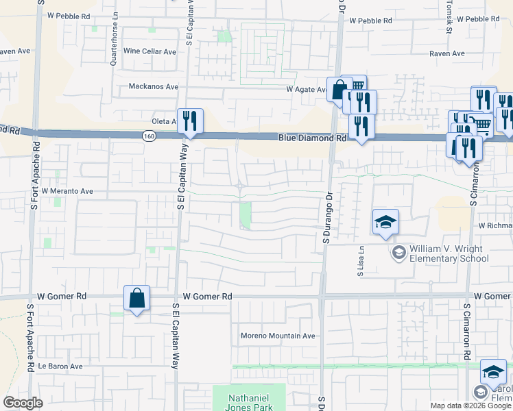 map of restaurants, bars, coffee shops, grocery stores, and more near 8817 Tom Noon Avenue in Las Vegas