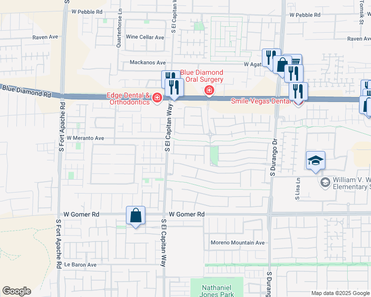 map of restaurants, bars, coffee shops, grocery stores, and more near 8947 Tom Noon Avenue in Las Vegas