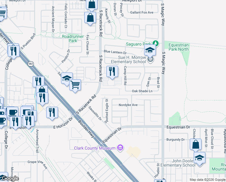 map of restaurants, bars, coffee shops, grocery stores, and more near 1062 African Eagle Avenue in Henderson