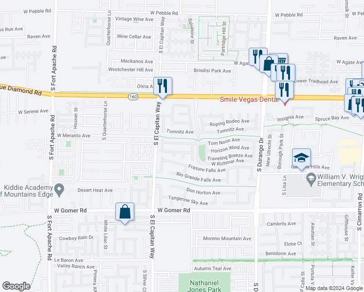 map of restaurants, bars, coffee shops, grocery stores, and more near 8917 Tom Noon Avenue in Las Vegas