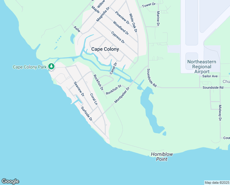 map of restaurants, bars, coffee shops, grocery stores, and more near 119 Rockfish Street in Edenton