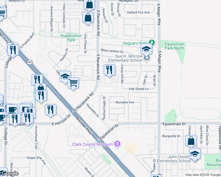 map of restaurants, bars, coffee shops, grocery stores, and more near 1062 African Eagle Avenue in Henderson