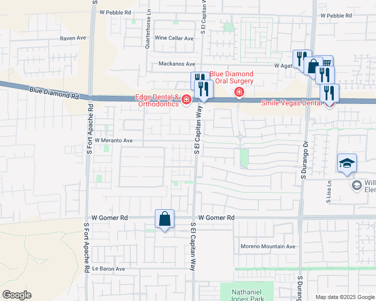 map of restaurants, bars, coffee shops, grocery stores, and more near 9438 Hot Breeze Street in Las Vegas