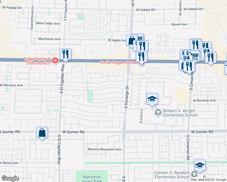 map of restaurants, bars, coffee shops, grocery stores, and more near 8690 Horizon Wind Avenue in Las Vegas