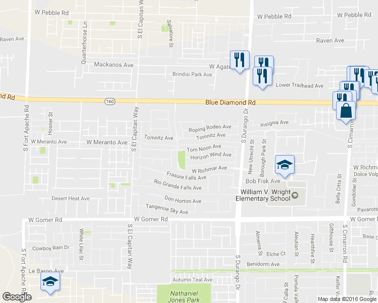 map of restaurants, bars, coffee shops, grocery stores, and more near 8817 Tom Noon Avenue in Las Vegas