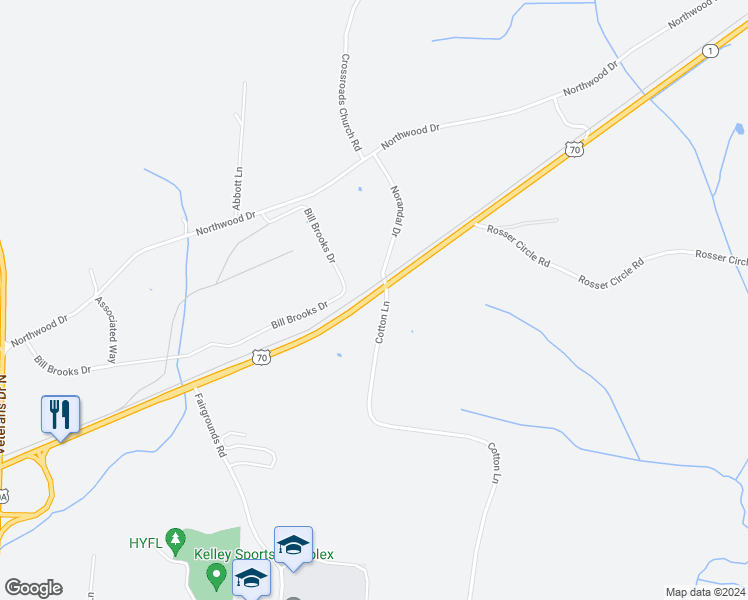map of restaurants, bars, coffee shops, grocery stores, and more near 30-74 Cotton Lane in Huntingdon