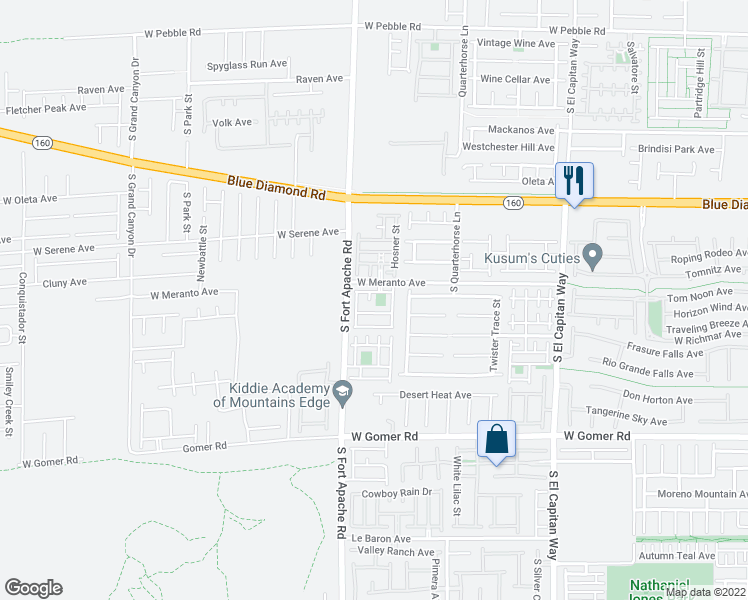 map of restaurants, bars, coffee shops, grocery stores, and more near 9436 Fort Connah Court in Las Vegas