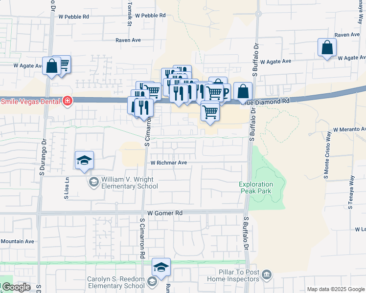 map of restaurants, bars, coffee shops, grocery stores, and more near 8054 Sundance Valley Drive in Las Vegas