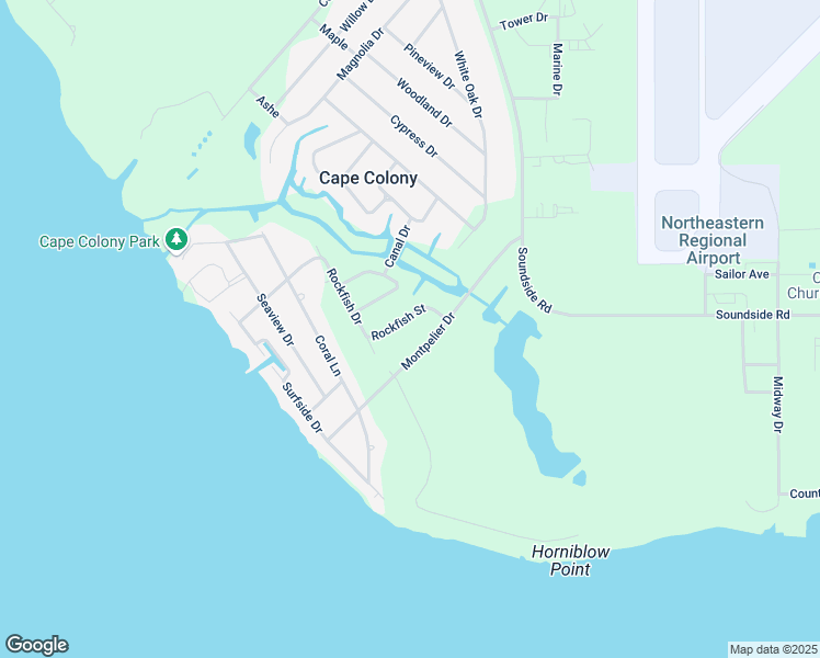 map of restaurants, bars, coffee shops, grocery stores, and more near 119 Rockfish Street in Edenton