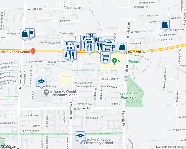 map of restaurants, bars, coffee shops, grocery stores, and more near 8042 Sundance Valley Drive in Las Vegas