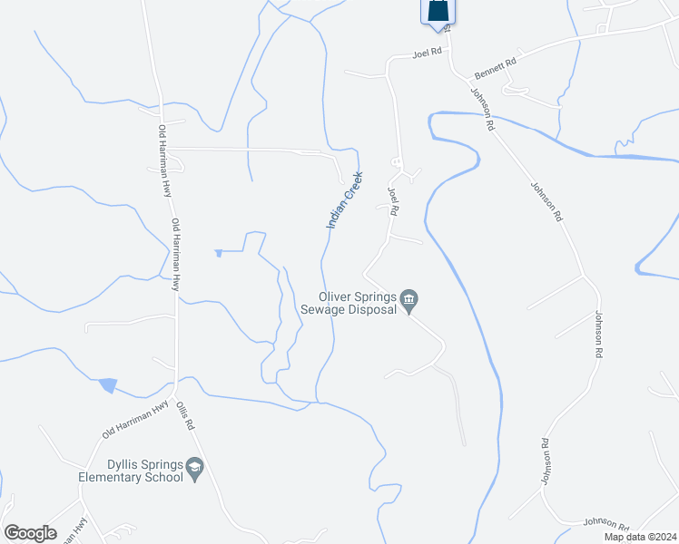 map of restaurants, bars, coffee shops, grocery stores, and more near 304 Joel Road in Oliver Springs