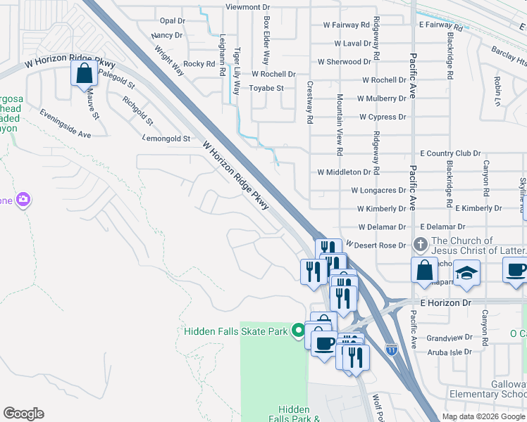 map of restaurants, bars, coffee shops, grocery stores, and more near 312 Quail Finch Drive in Henderson