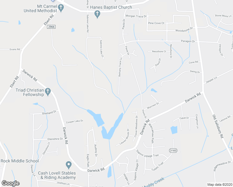 map of restaurants, bars, coffee shops, grocery stores, and more near 2197 Bethany Trace Lane in Winston-Salem