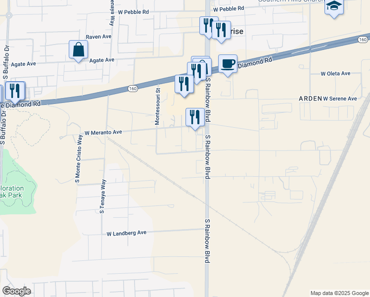 map of restaurants, bars, coffee shops, grocery stores, and more near 6378 West Haleh Avenue in Las Vegas