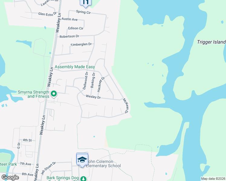 map of restaurants, bars, coffee shops, grocery stores, and more near 323 Buttonwood Drive in Smyrna