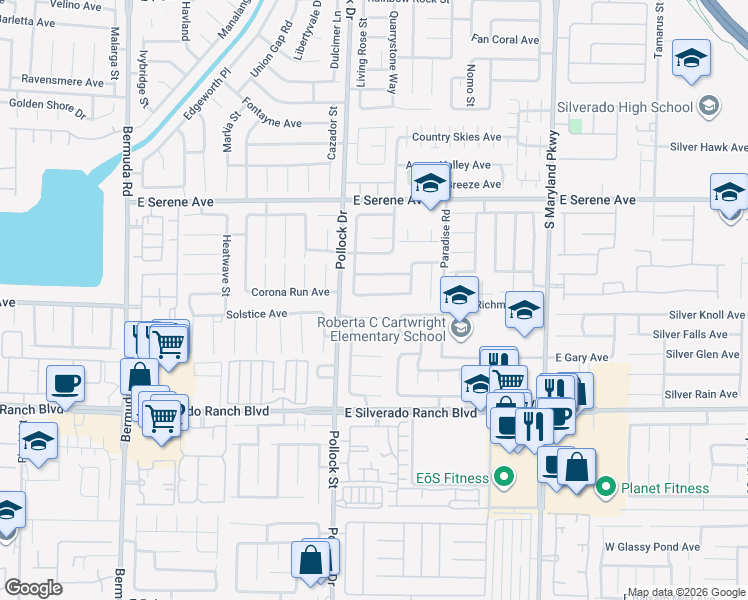 map of restaurants, bars, coffee shops, grocery stores, and more near 861 Cavaison Avenue in Las Vegas
