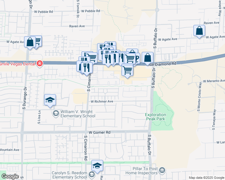 map of restaurants, bars, coffee shops, grocery stores, and more near 8062 Whiteriver Plateau Lane in Las Vegas