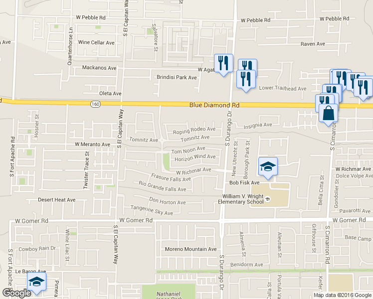 map of restaurants, bars, coffee shops, grocery stores, and more near 8768 Tom Noon Avenue in Las Vegas