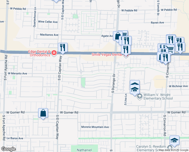 map of restaurants, bars, coffee shops, grocery stores, and more near 8758 Tom Noon Avenue in Las Vegas