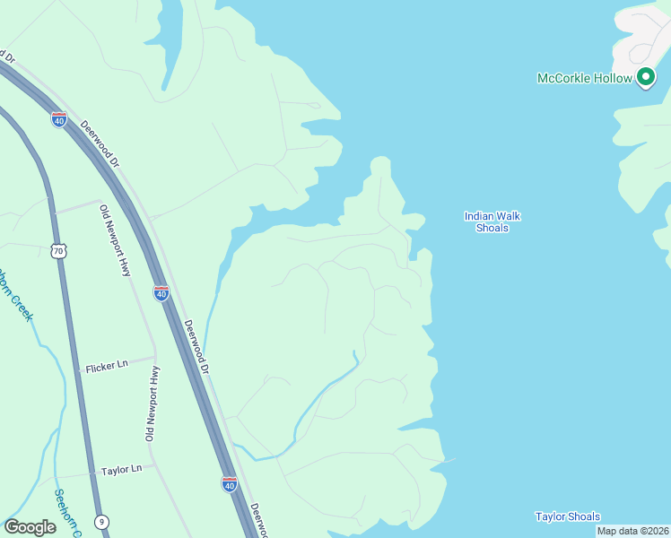 map of restaurants, bars, coffee shops, grocery stores, and more near 1220 Big Cove in Dandridge