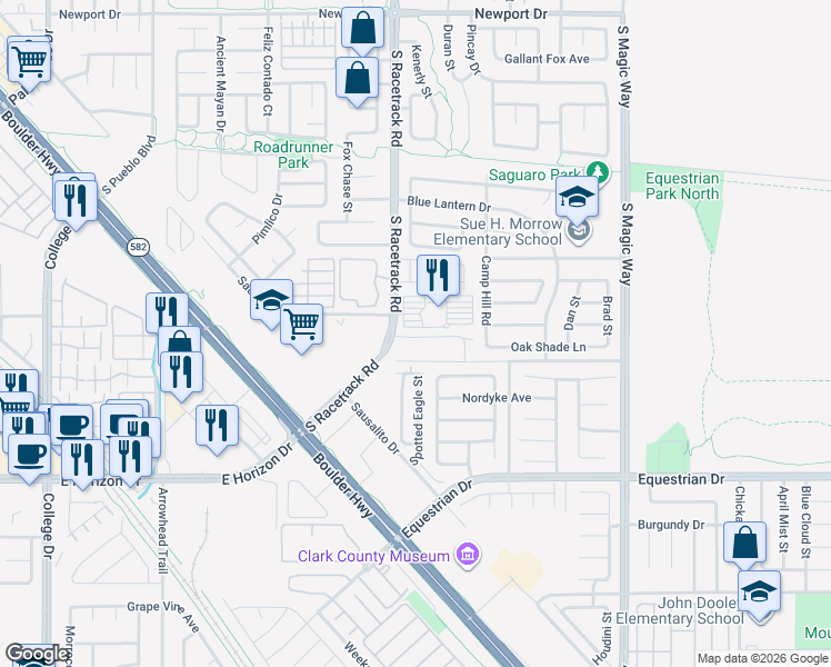 map of restaurants, bars, coffee shops, grocery stores, and more near 1010 Huckburn Avenue in Henderson