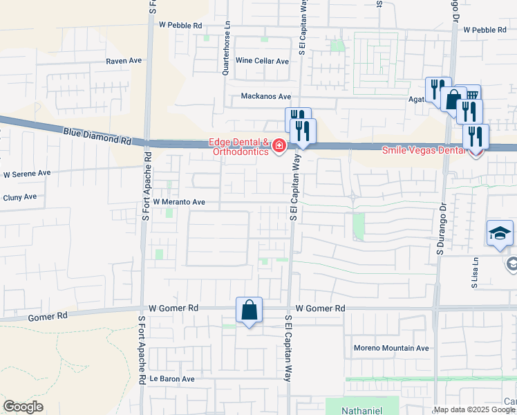 map of restaurants, bars, coffee shops, grocery stores, and more near 9409 Crimson Sky Street in Las Vegas