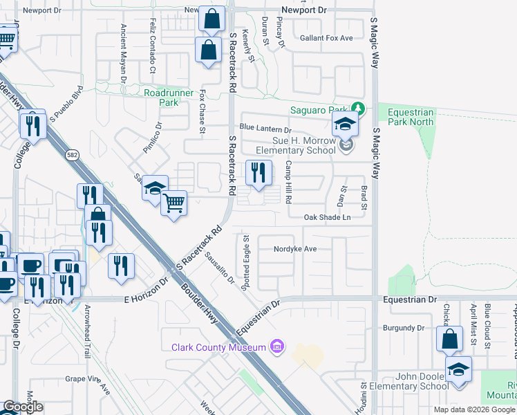map of restaurants, bars, coffee shops, grocery stores, and more near 1010 Huckburn Avenue in Henderson