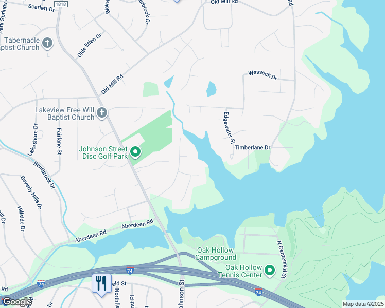 map of restaurants, bars, coffee shops, grocery stores, and more near 1010 Shamrock Court in High Point