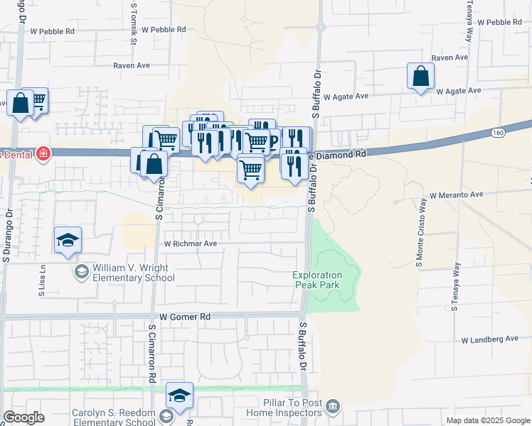 map of restaurants, bars, coffee shops, grocery stores, and more near 9415 Rough Slate Ct in Las Vegas