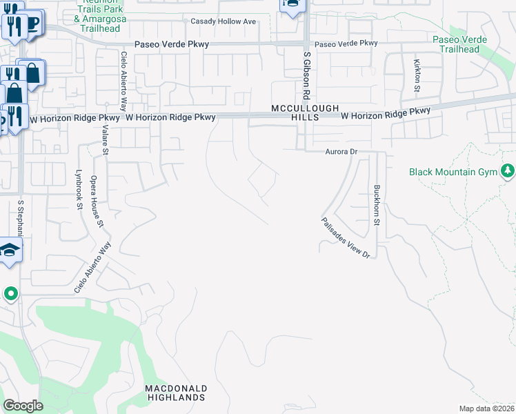map of restaurants, bars, coffee shops, grocery stores, and more near 296 Westridge Drive in Henderson
