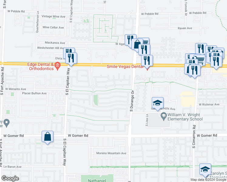 map of restaurants, bars, coffee shops, grocery stores, and more near 8728 Tom Noon Avenue in Las Vegas