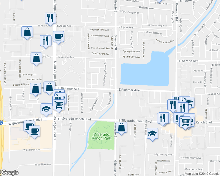 map of restaurants, bars, coffee shops, grocery stores, and more near 9548 Vital Crest Street in Las Vegas