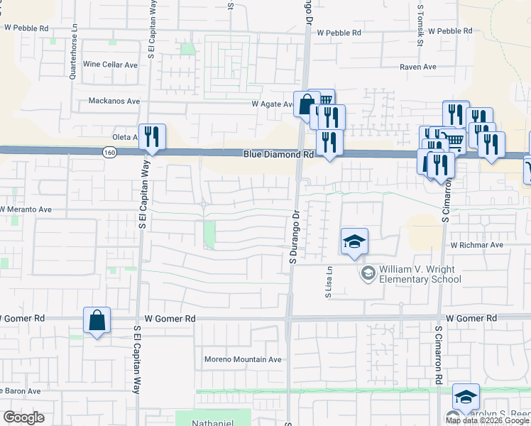 map of restaurants, bars, coffee shops, grocery stores, and more near 8688 Tom Noon Avenue in Las Vegas