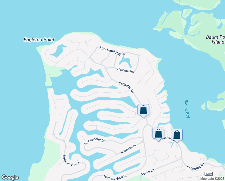 map of restaurants, bars, coffee shops, grocery stores, and more near 206 Outrigger Drive in Kill Devil Hills