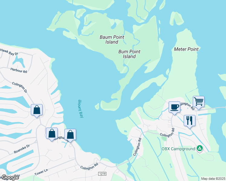 map of restaurants, bars, coffee shops, grocery stores, and more near in Kill Devil Hills